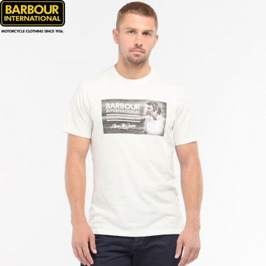 barbour international white t shirt