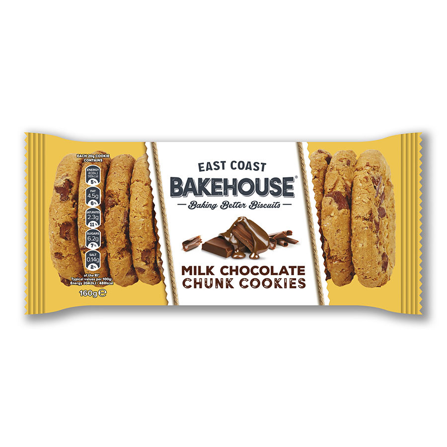 Milk Chocolate Chunks Cookies East Coast Bakehouse 160g - Chocolate ...