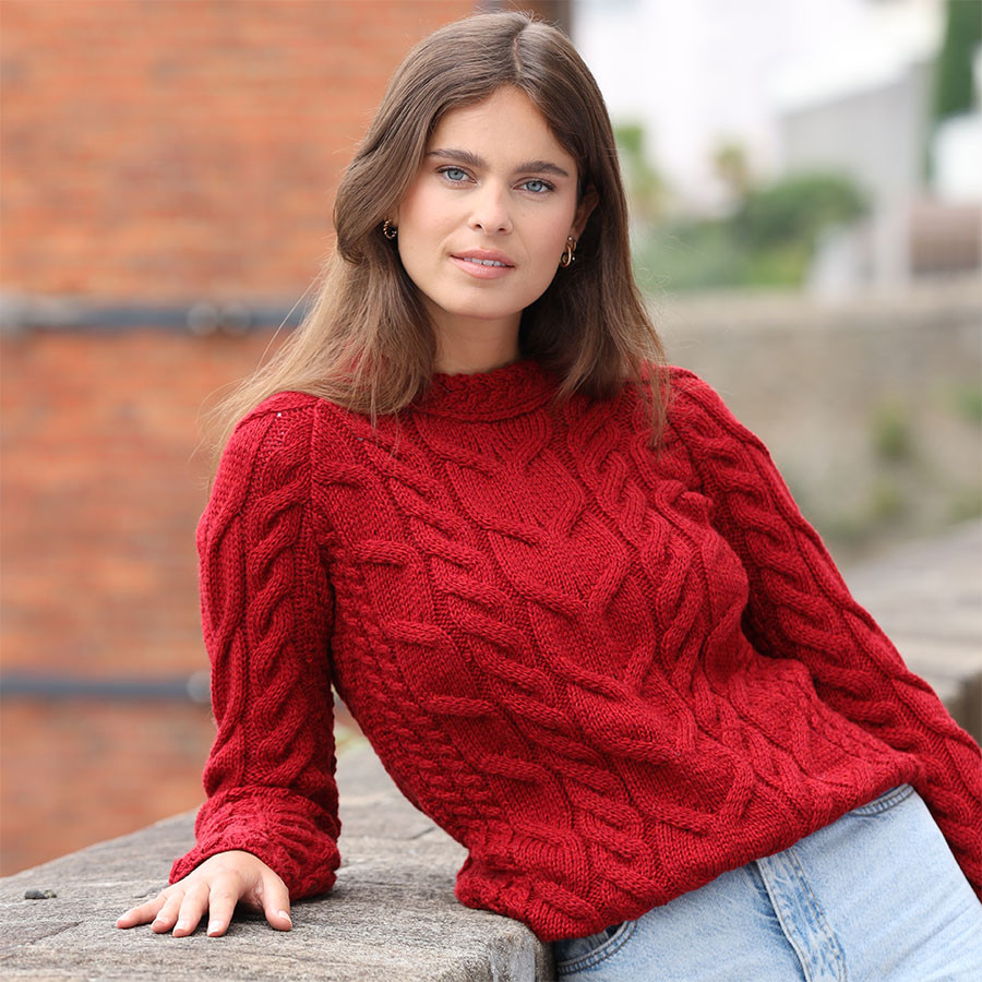 Authentic Hand Knit Irish Aran Sweater | Premium Merino Wool | Traditional  Design