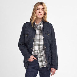 Barbour Navy Winter Defence Oiled Jacket