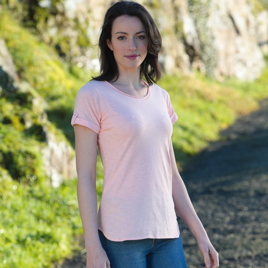 T shirt rose online poudré femme